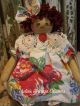 Primitive Raggedy Ann Doll,  Old Tablecloth,  Doily,  Old Photo Raggedy Annie Doll Primitives photo 7