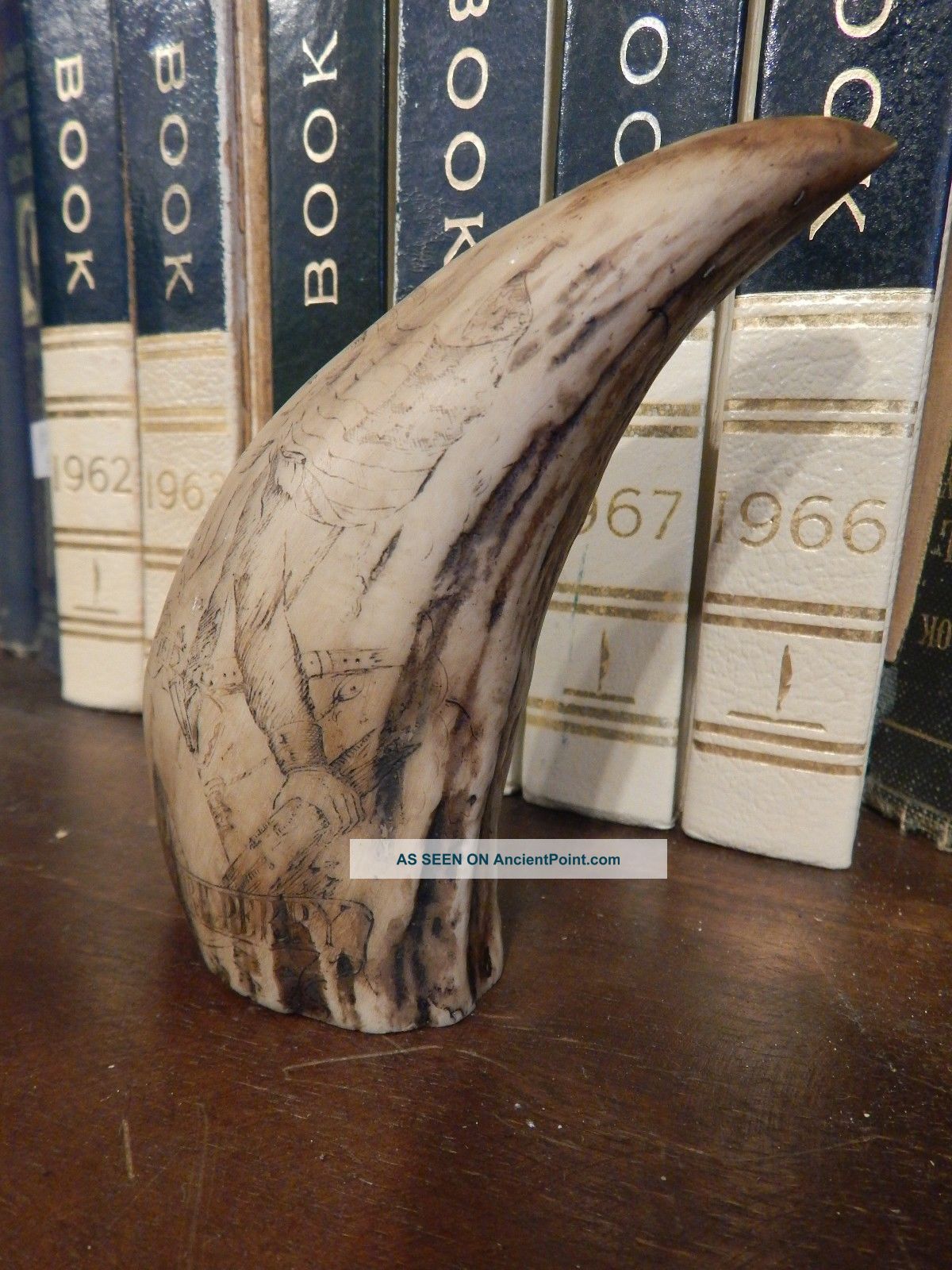 Scrimshaw Resin Replica Whale Tooth 