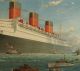 Antique Authentic 1930s,  Queen Mary,  White Star Line,  Ocean Liner Travel Poster Plaques & Signs photo 3