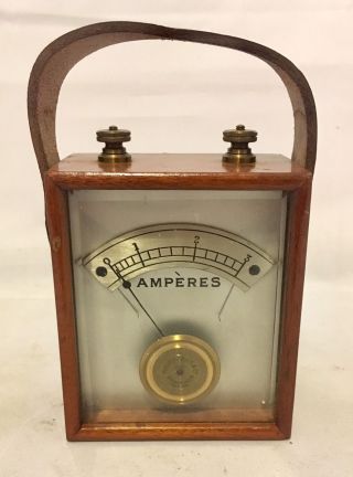 Antique Vintage Ammeter Amperes Meter Machine By Philip Harris Birmingham photo