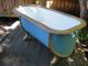 Antique Zinc Bathtub With Oak Rim And Cast Iron Surround Legs Bath Tubs photo 1