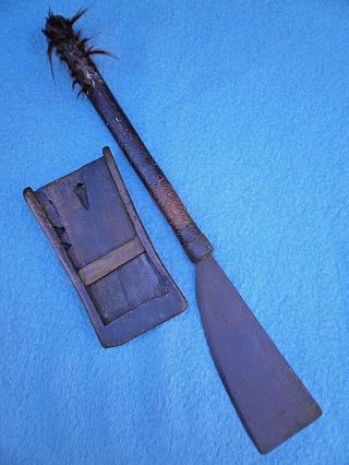 Antique 19thc Naga Dao Sword Axe Headhunter Assam Burmese Dha Knife Asian Dagger photo