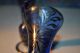 2 Antique Cobalt Glass Bud Vases With Silverplated Floral Overlay Art Nouveau photo 4