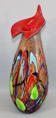 Lrg Vintage Murano Darte Art Glass,  Jack In The Pulpit Leaf Multicolored Vase Nr Mid-Century Modernism photo 1