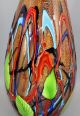 Lrg Vintage Murano Darte Art Glass,  Jack In The Pulpit Leaf Multicolored Vase Nr Mid-Century Modernism photo 2