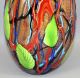 Lrg Vintage Murano Darte Art Glass,  Jack In The Pulpit Leaf Multicolored Vase Nr Mid-Century Modernism photo 3