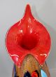 Lrg Vintage Murano Darte Art Glass,  Jack In The Pulpit Leaf Multicolored Vase Nr Mid-Century Modernism photo 7