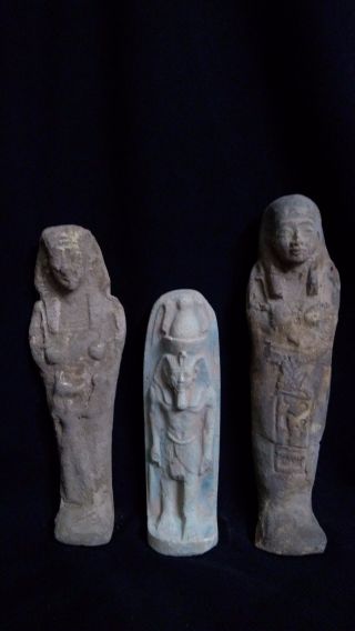 3 Ancient Egyptian Ushabti (2600 - 2100 Bc) photo