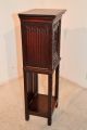 French Gothic Cabinet,  Pedestal For Statue Or Display Antique Oak W/ Carved Door Other Antique Furniture photo 5