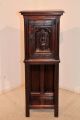 French Gothic Cabinet,  Pedestal For Statue Or Display Antique Oak W/ Carved Door Other Antique Furniture photo 6