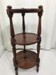 Ethan Allen Round Pine Wood 3 Tier Table Vintage Post-1950 photo 10