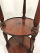Ethan Allen Round Pine Wood 3 Tier Table Vintage Post-1950 photo 1