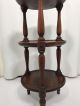 Ethan Allen Round Pine Wood 3 Tier Table Vintage Post-1950 photo 4