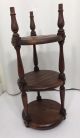 Ethan Allen Round Pine Wood 3 Tier Table Vintage Post-1950 photo 7