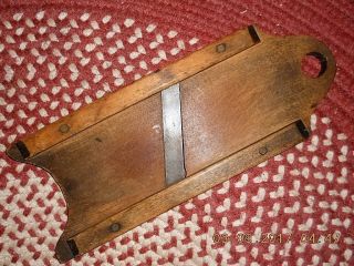 18th To Early 19th Century Sm Slaw Board W Carved Out Bottom & Hand Cut Screws photo