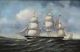 70s Jean Michel Laurent 20 - Gun Sloop Of War Ship Maritime Oil Painting Other Maritime Antiques photo 2