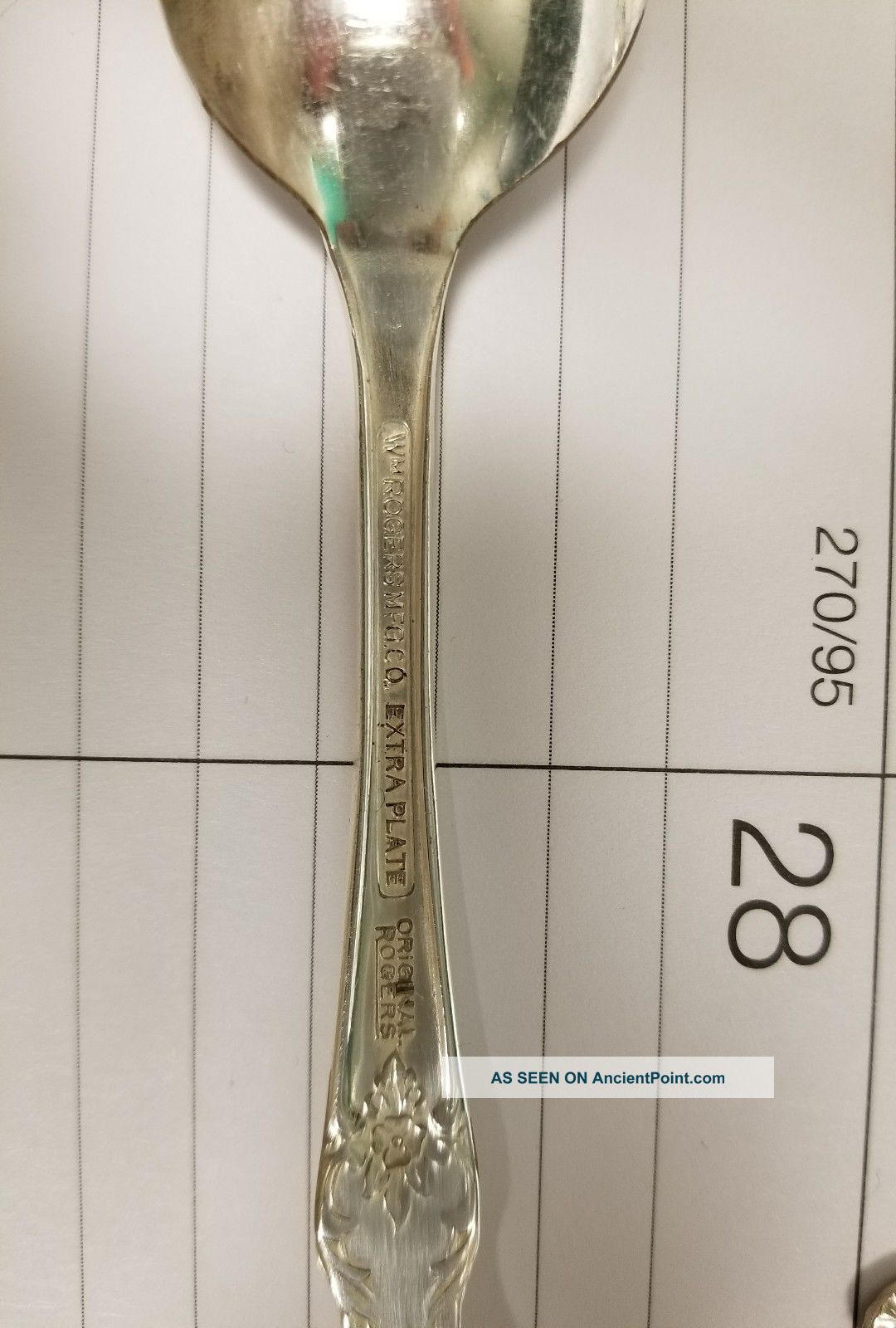 Vintage Silverware, Rogers Spoons, Extra Plate, Wm Rogers Mfg Co