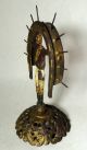 Antque Vtg 19th Century Cast Iron Horseshoe Jockey Statue Horse Race Trophy? Metalware photo 4