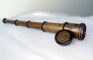 Nautical Spyglass Scope Telescope Vintage Antique Brass Collectible Pirate 16 