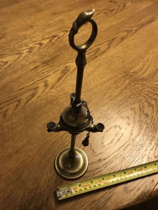 Antique Brass Whale Oil Lamp photo