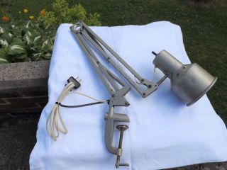 Vintage Industrial Machinists Anglepoise Lamp With Clamp photo