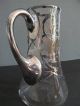 Antique Glass Pitcher With Sterling Silver Overlay Pitchers photo 3