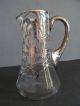 Antique Glass Pitcher With Sterling Silver Overlay Pitchers photo 5