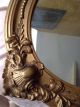 Antique French Rococo Carved Wood Mirror Oval Gold Gilt Gesso Frame Concave Glas Mirrors photo 1