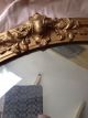Antique French Rococo Carved Wood Mirror Oval Gold Gilt Gesso Frame Concave Glas Mirrors photo 2
