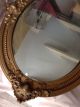 Antique French Rococo Carved Wood Mirror Oval Gold Gilt Gesso Frame Concave Glas Mirrors photo 4