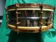Old Ludwig Deluxe Black Beauty Snare Drum 5 X14 C.  1926 - 29 12 Petal Engraving Percussion photo 3