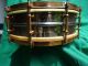 Old Ludwig Deluxe Black Beauty Snare Drum 5 X14 C.  1926 - 29 12 Petal Engraving Percussion photo 5