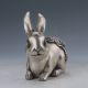 Chinese Cupronickel Carved Rabbit Statue Qing Dynasty Mark Figurines & Statues photo 3