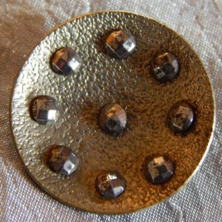 Vintage Button Brass & Cut Steel Rivets 020 - B photo