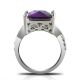 Fashion Women Tourmaline White Topaz Gemstone Silver Purple Ring Jewelry Cx56 Arts & Crafts Movement photo 1