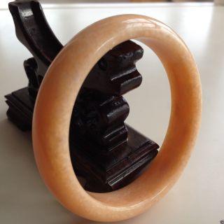 60mm Chinese Natural Yellow Jade Hand Carved Bracelet Bangle photo