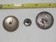 Estate Found Antique,  3 Pictorial Button Woman W/ Fans From Collector Buttons photo 3