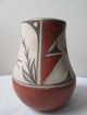 Antique 1930s Polychrome Native American Indian Zia Pueblo Pottery Vase Wit Bird Native American photo 2