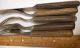 4 Antique Wooden Handled 4 - Prong Forks 1 Knife Civil War Americana Utensils Primitives photo 10
