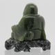 Chinese Export Carved Green Jade Buddha Happy Hotei Mini Miniature Sculpture Liv Figurines & Statues photo 1
