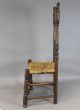 A Very Rare 17th C Ct Pilgrim Period Bannister Back Chair Great Carved Crest Primitives photo 2