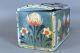 Great 19th C Pa German Folk Art Blue Painted Box Best Tulip Painted Decoration Primitives photo 2