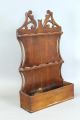 Great 18th C Pa German Scrolled And Carved Crest Wood Spoon Rack In Old Surface Primitives photo 2