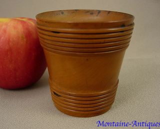 Fine Antique Maple Treenware Sander Pounce Pot (22) 19th Cent photo