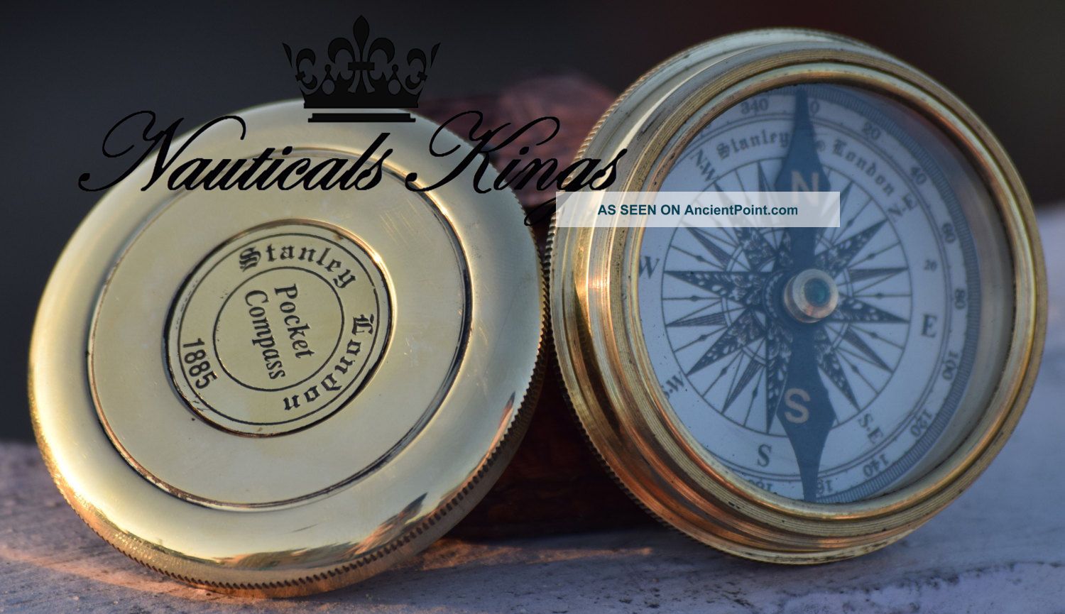 Vintage Robert Frost 1885 Poem Engraved London Compass Marine With Lather Case Compasses photo