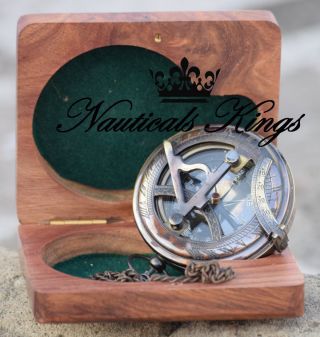 Vintage Push West London Antique Brass Sundial Compass Nautical Gift photo