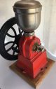 Vintage Spanish Cast Iron 1930s Red Elma Coffee Grinder Black Single Wheel Other Mercantile Antiques photo 8