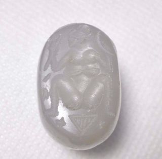 Quartz Antique Crystal Intaglio Stone Seal Bead Pendant 23 G. photo