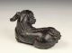 Antique Old Chinese Carved Hardwood Statue Of Recumbent Dog Figurines & Statues photo 3