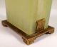 Antique Vtg Chinese Jade Stone Etched Brass Footed Matchbox Holder Stand Boxes photo 2